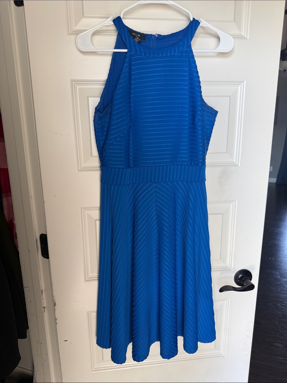 Alfani Bold Blue Sleeveless A-Line Midi Dress